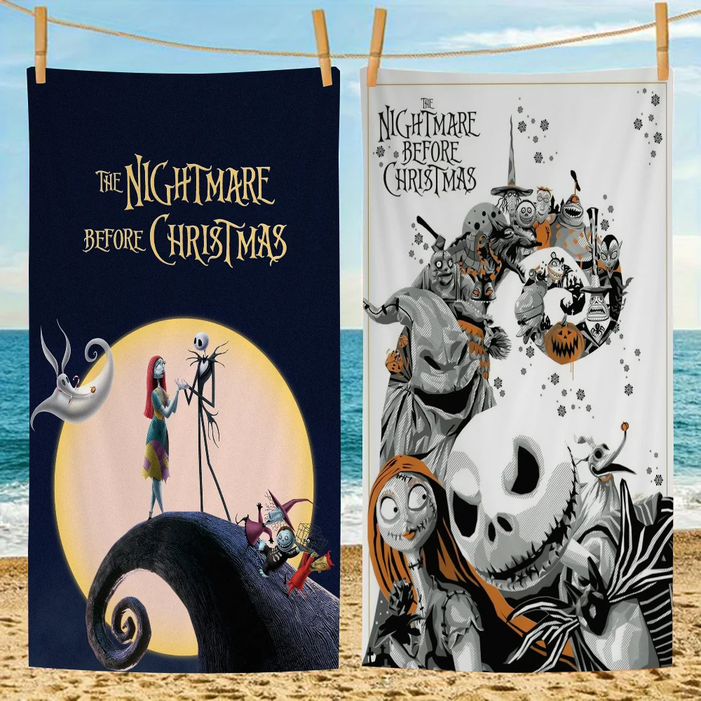 Classic Animated Movie Nightmare Before Christmas Jack coperta in microfibra asciugamani da spiaggia ad asciugatura rapida asciugamano da piscina