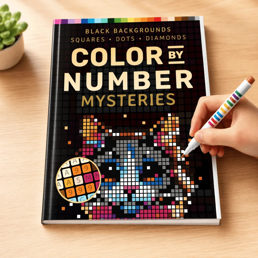 Mystery Mosaics Color By Number Book DIY Painting Hand Drawn Drawing Workbook Number Painting Artistic Pixel Art Activity Book