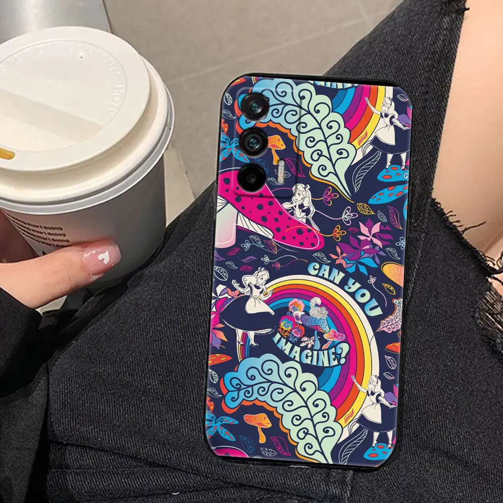 Cheshire Cat Alice in Wonderland Phone Case For Realme C11 C15 C20 C21 C21Y C30 C30S C33 C35 C53 C55 C63 C65 GT NEO 2 X50 Case