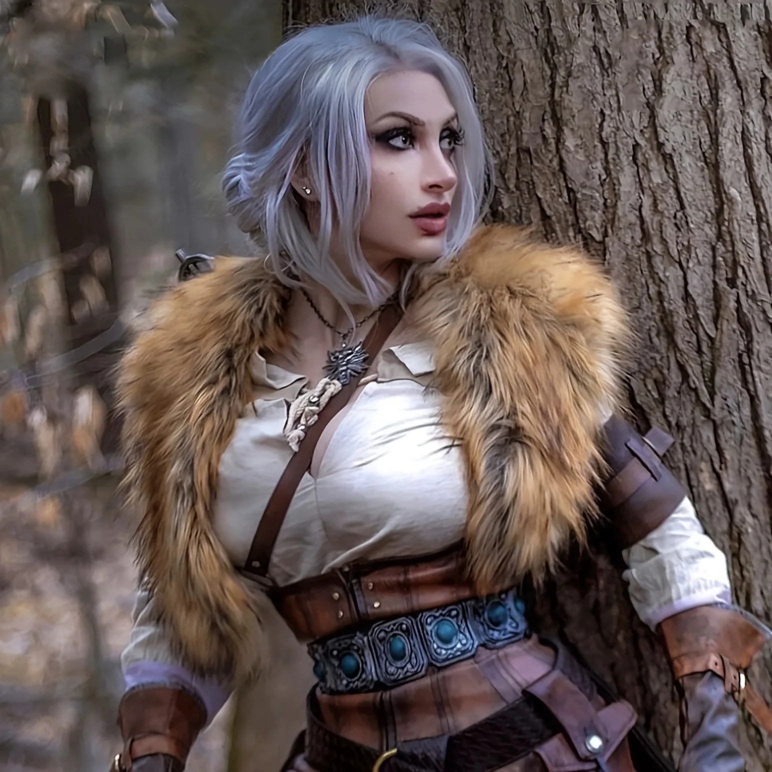 

Хэллоуин 2D Косплей Ролевая Пародия Викинг Меховая Накидка Шаль Воротник Мода 8SJ171