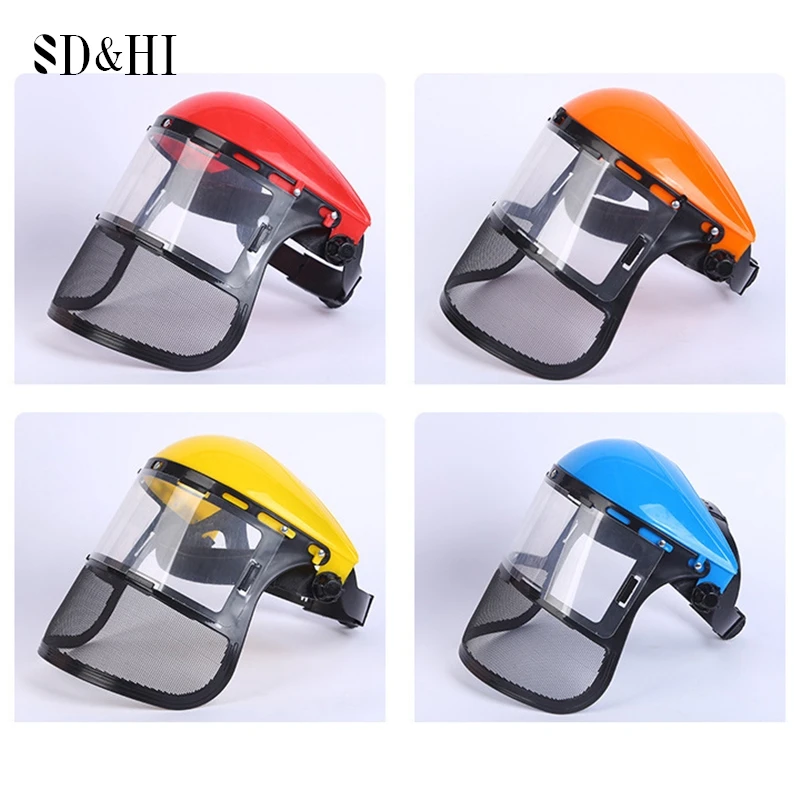 

Safety Head-Mounted PVC Protective Mask Anti Splashing Grass Anti Dust Mask For Cutting Hat Avoid Face Screen Protection Mask