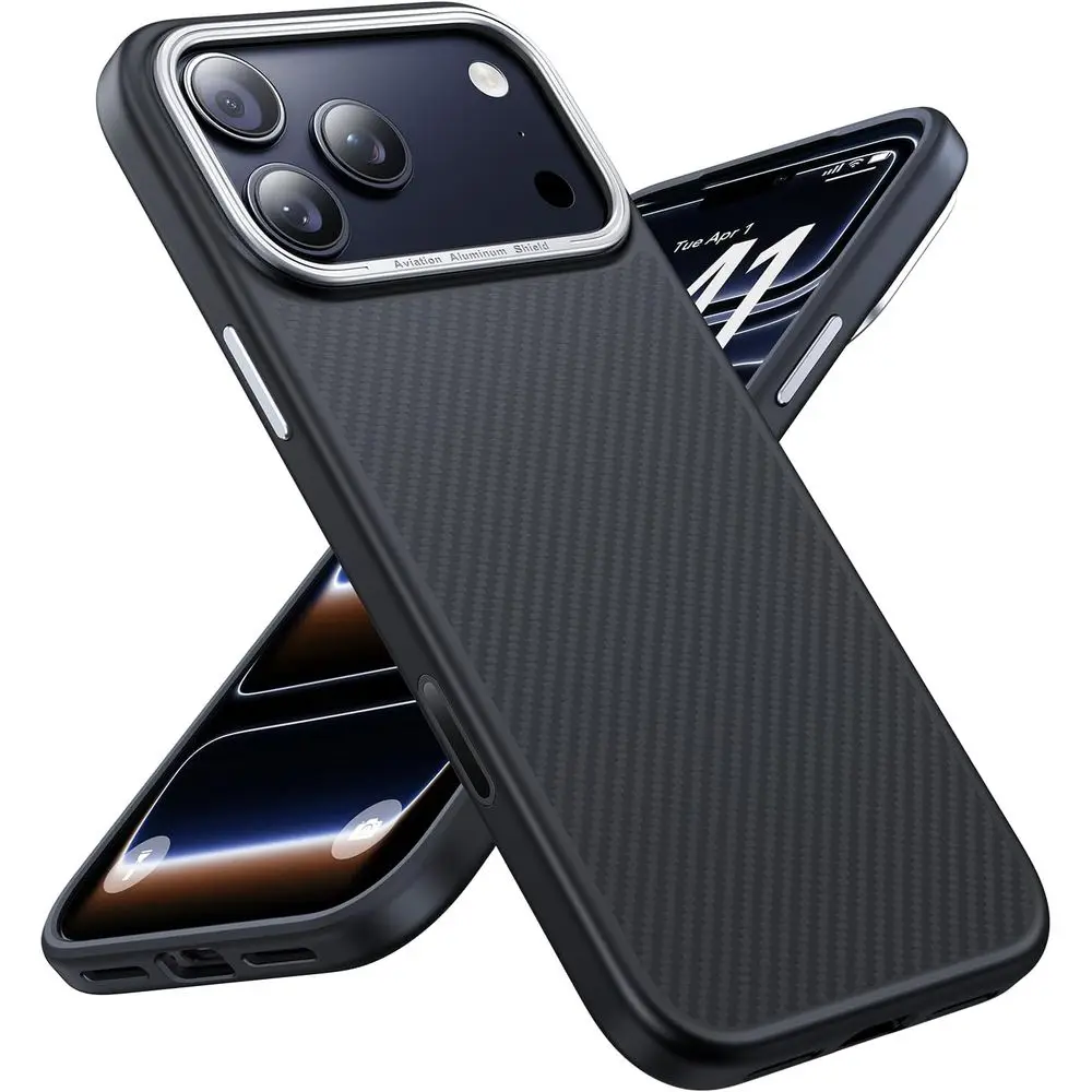 

Ультратонкий противоударный чехол для iPhone 17 Pro с поддержкой MagSafe и дизайном из углеродного волокна