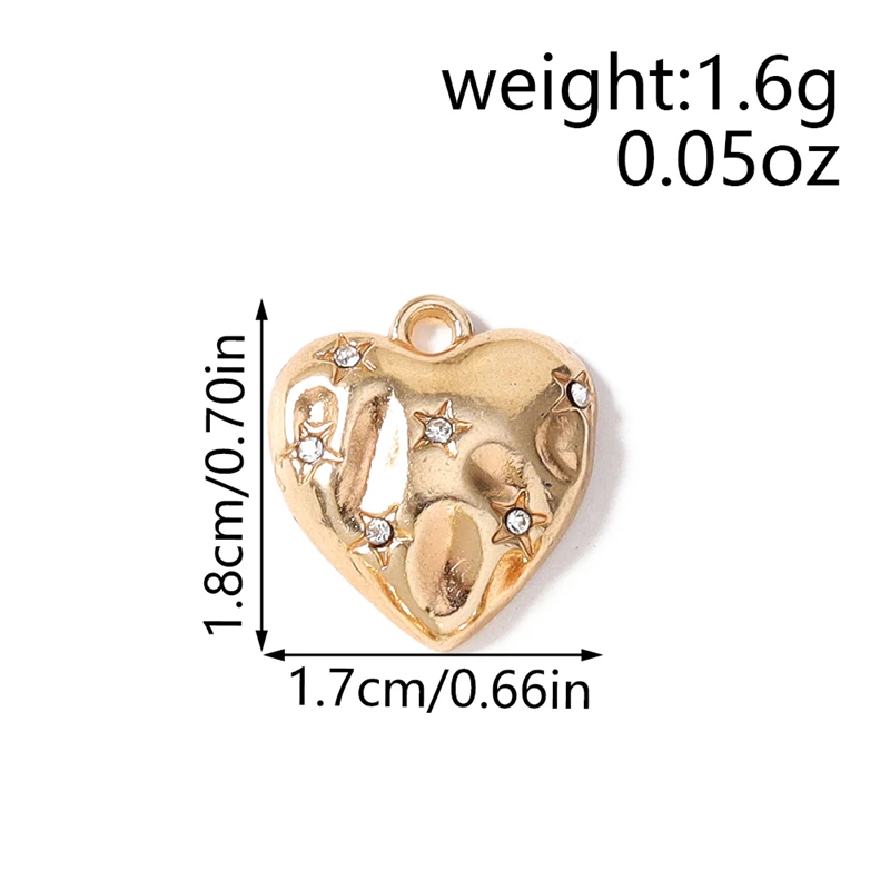 8 Stück 17 x 18 mm niedliche Liebesherz-Anhänger aus Kristalllegierung für die Schmuckherstellung, Halsketten, Ohrringe, Armbänder, DIY-Bastelzubehör – Detail 1