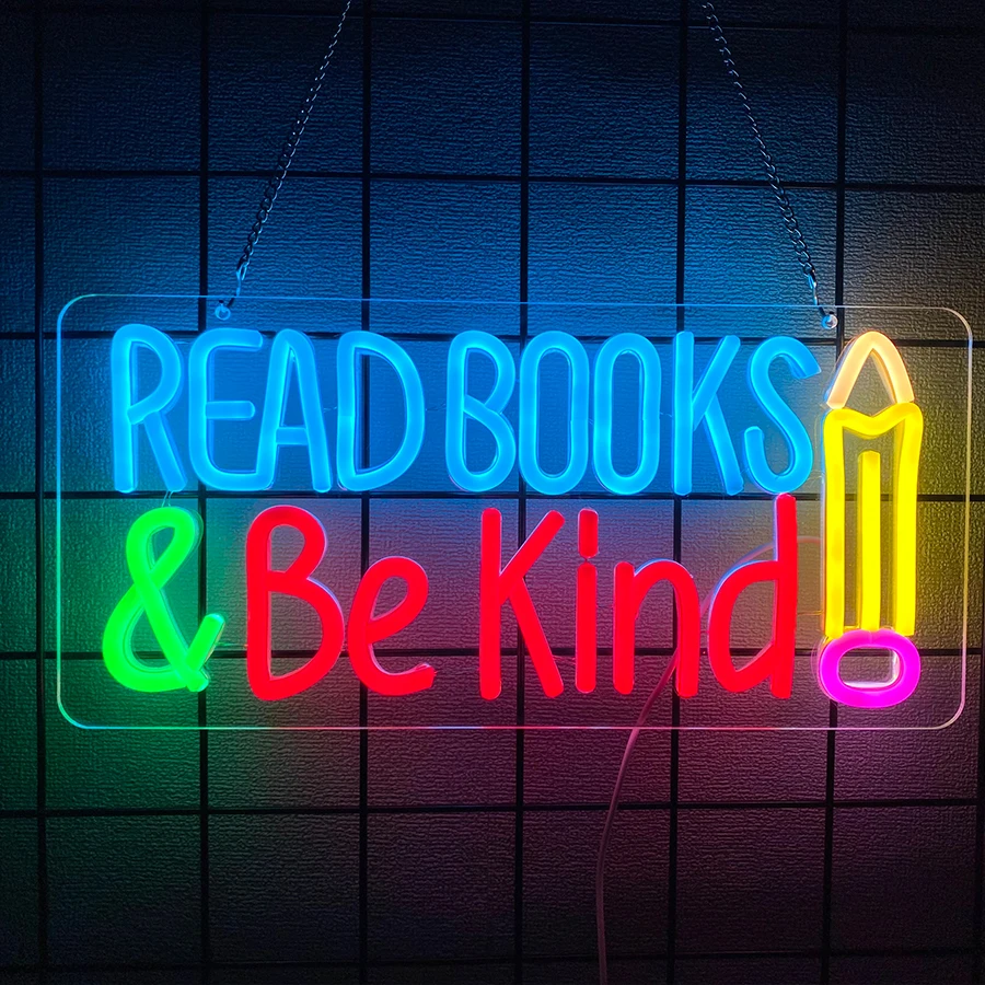سلسلة التعلم علامة النيون لديكور الحائط، لافتة مضيئة للمكتبة، الفصول الدراسية، ديكور الحفلات، نادي الكتب، هدية عيد الميلاد للمراهقين