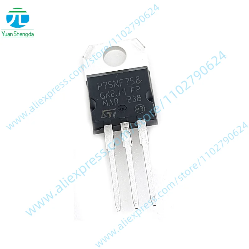 

5 шт. новый оригинальный STP75NF75 N-MOSFET 75V/80A TO-220 P75NF75