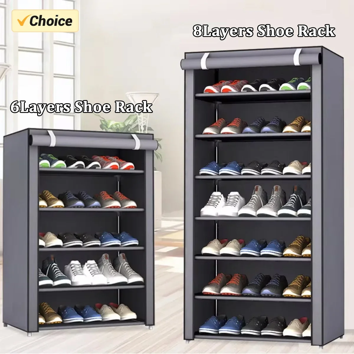 

Dustproof Shoe Storage Rack Organizer Multilayer Nonwoven Shoes Storage Cabinet Home Hallway Space-saving Cabinets Shoe Shelf