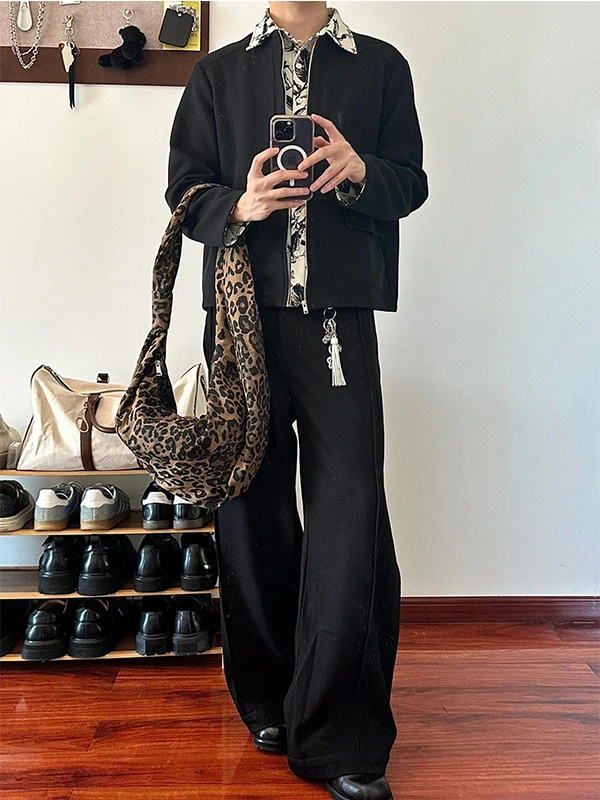 

Мужская куртка на молнии Fall Faion, имитация двухслойной, с цветочным принтом, повседневная, класса люкс, приталенная, из полиэфирного волокна