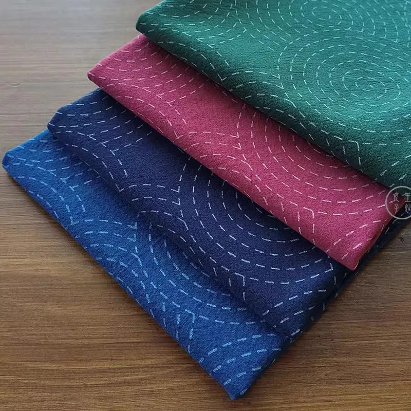 

Набор подставок Sashiko DIY с предварительно напечатанной тканью — коврик для столовых приборов для чайной церемонии без иглы и нити 45x32 см