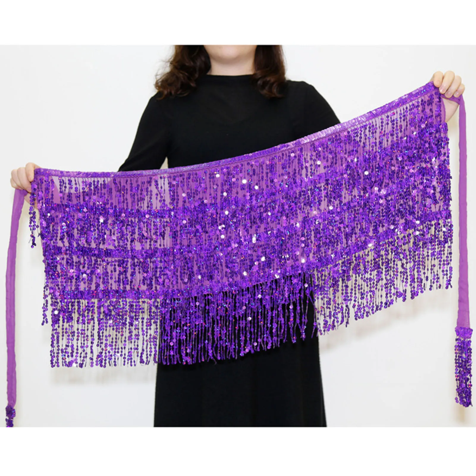 Boho  Tassel Hip Scarf Rave Fringe Hip Scarf Boho Belly Tribal Fusion Skirt Sparkly  Rave Party Costume