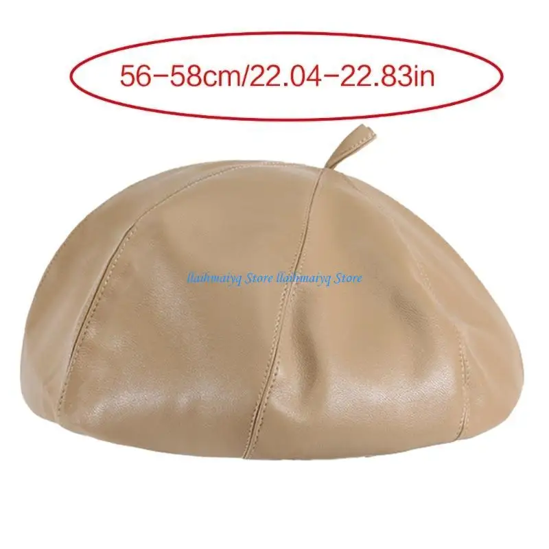 573B موضة بولي Leather الجلود قبعة البيريه الفتيات الربيع الصيف قبعة البيريه يندبروف قبعة قبعة عطلة أغطية الرأس Sunproof غطاء #6