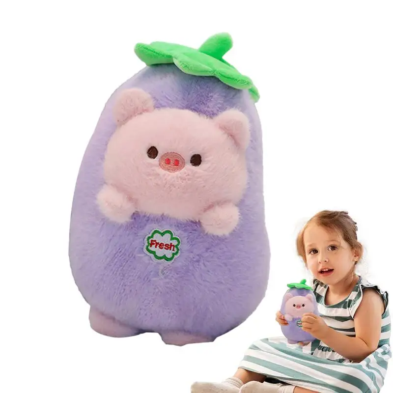 Lovely Reversible Bear Plush Reversible Bunny Plush Toy Eggplant Transforming Stuffed Animals For Children's Sleeping Partner