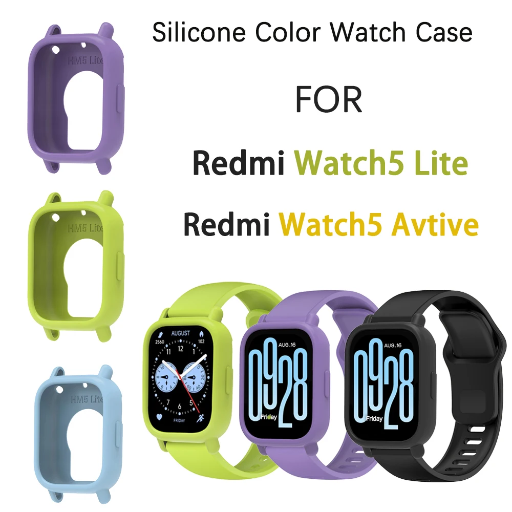 

Силиконовый цветной чехол для часов Xiaomi Redmi Watch 5, активный полый мягкий бампер, чехол для Redmi Watch 5 Lite, аксессуары для умных часов