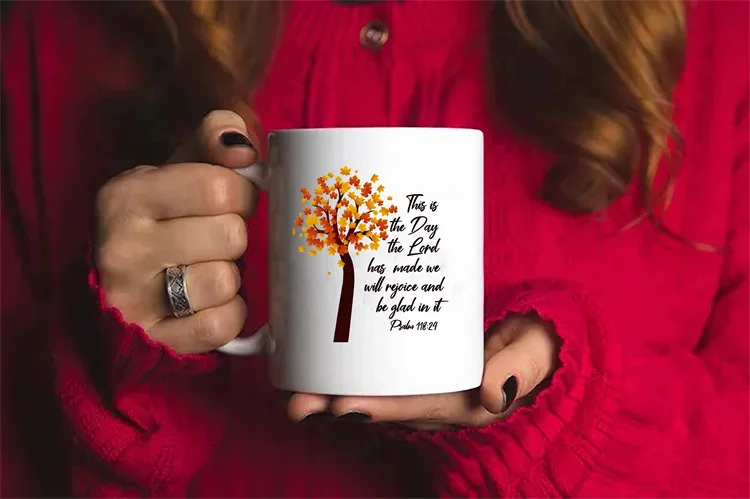 This Is The Day The Lord Has Made Psalm 118:24 Thanksgiving Coffee Mug Commemorating The Nativity Festival Creative Cup Tea Cup