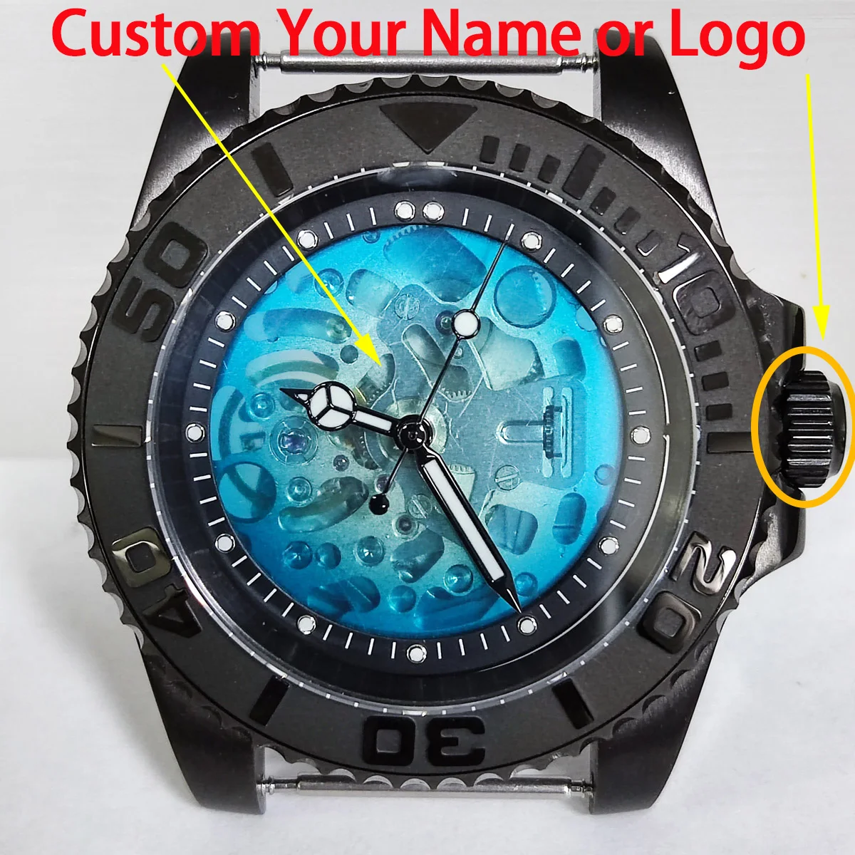 40mm NH35 Case custom logo Sapphire Glass nh35 Watch case nh70 case Watch dial part nh36 dial nh35/nh70 Movement nh35 dial