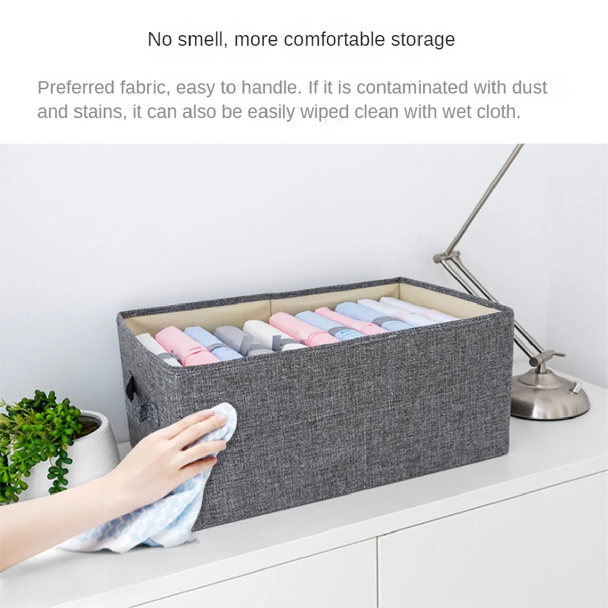 AUU-Storage Box Foldable Storage Rack Clothing Organizer Fabric Storage Box Sundrys Cloth Pants Storage Artifact-C
