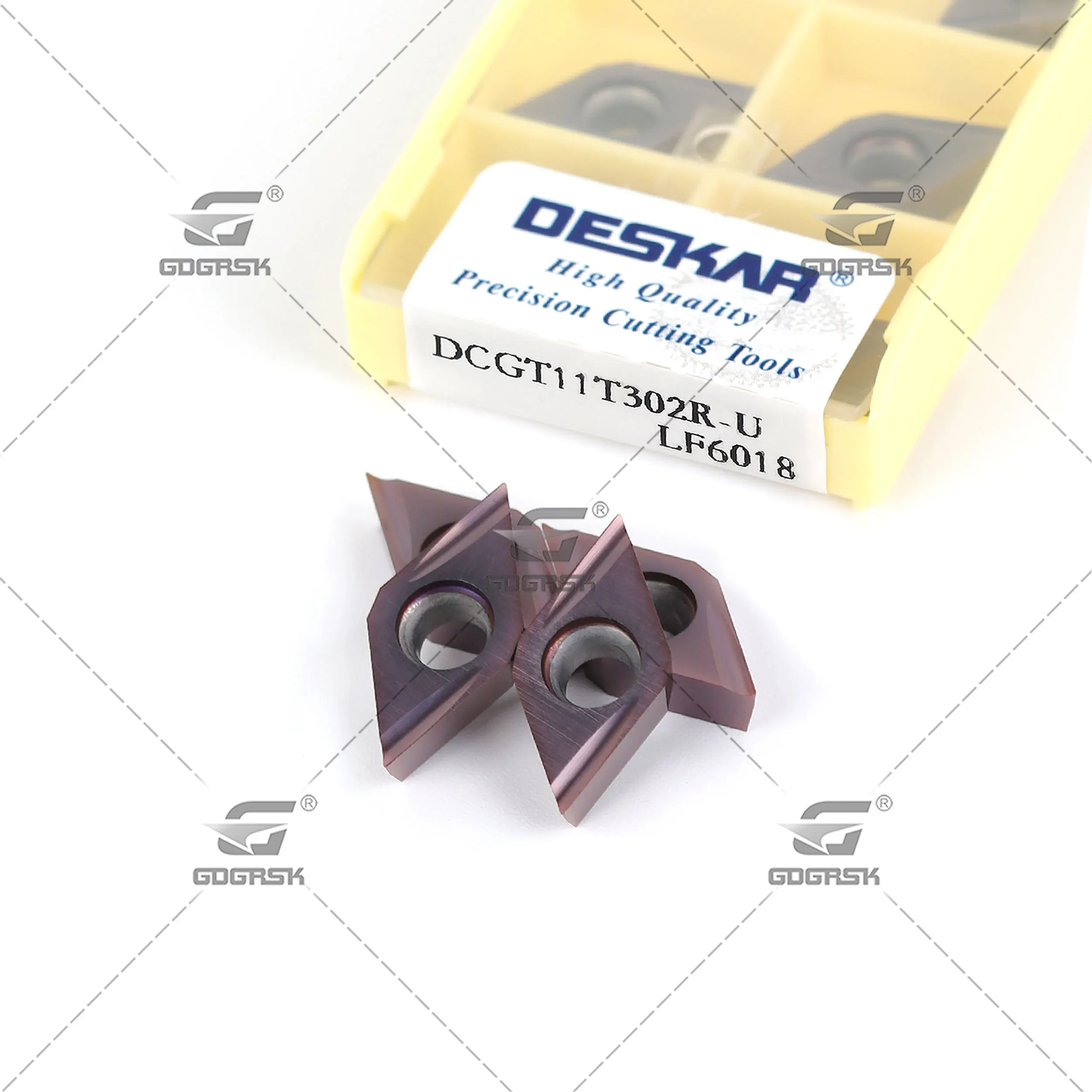 Deskar-cnc Torno Ferramenta Carbide Turning Insert Processamento de Dcgt070202r Dcgt070204l Dcgt11t302r Dcgt11t304l u Lf6018 Aço Inoxidável