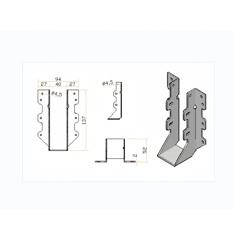 

Face Mount Joist Hanger for 2x6 Post(Inner Width 40mm)2mm Thickness Hot Dip Galvanized for Beam,Swing,Handrail6Pcs