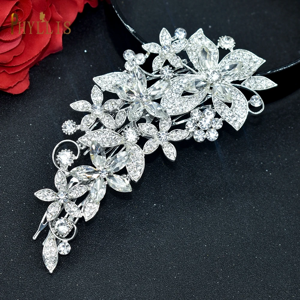 A411 Crystal Wedding Hair Accessories Jewelry Rhinestone Headwear Bridal Headband Flower Wedding Head Piece Prom Hair Comb Clip