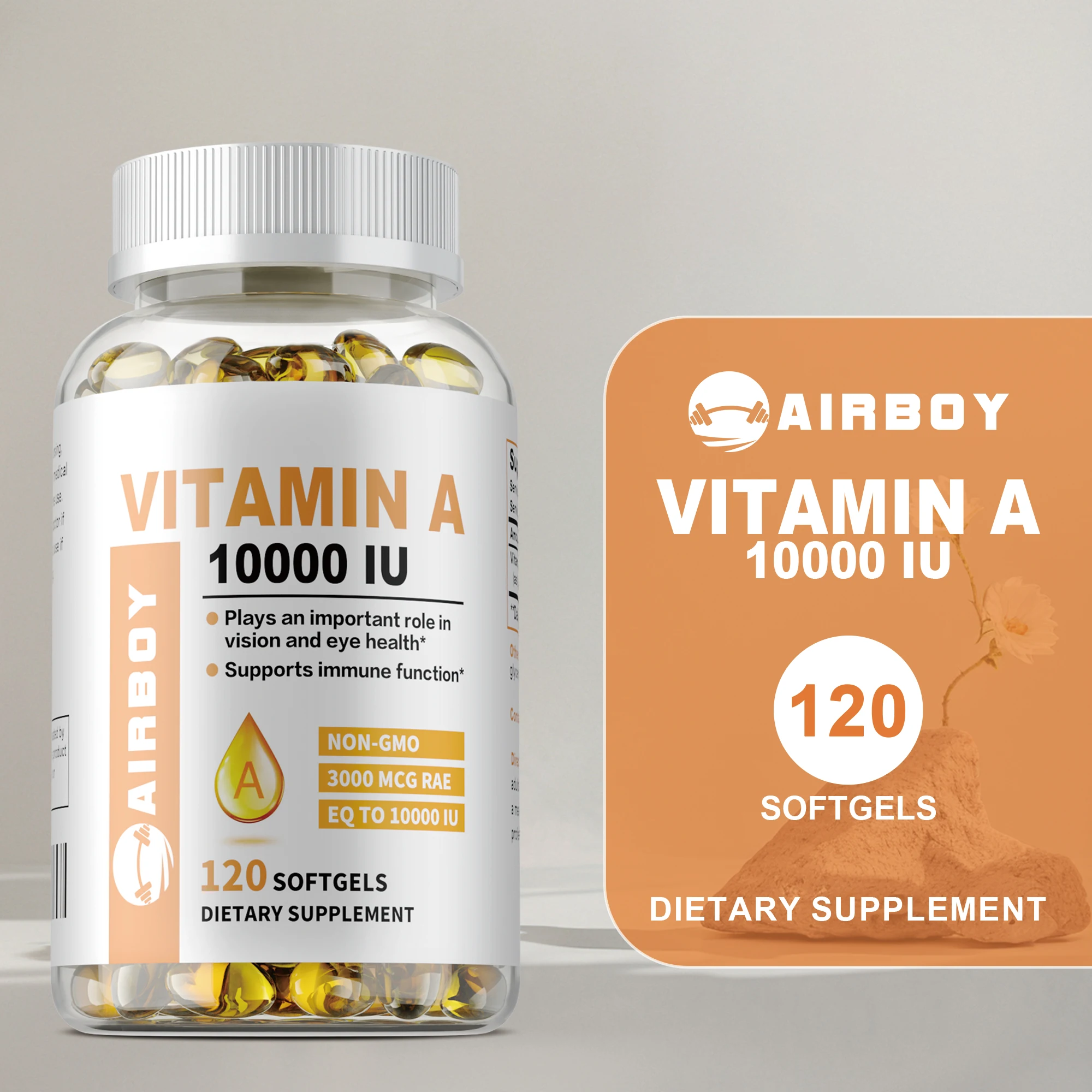 

Vitamin A Capsules - Brighten Eyes, Improve Visual Clarity, Maintain Vision & Eye Health, Boost Immune System Function, Non-GMO