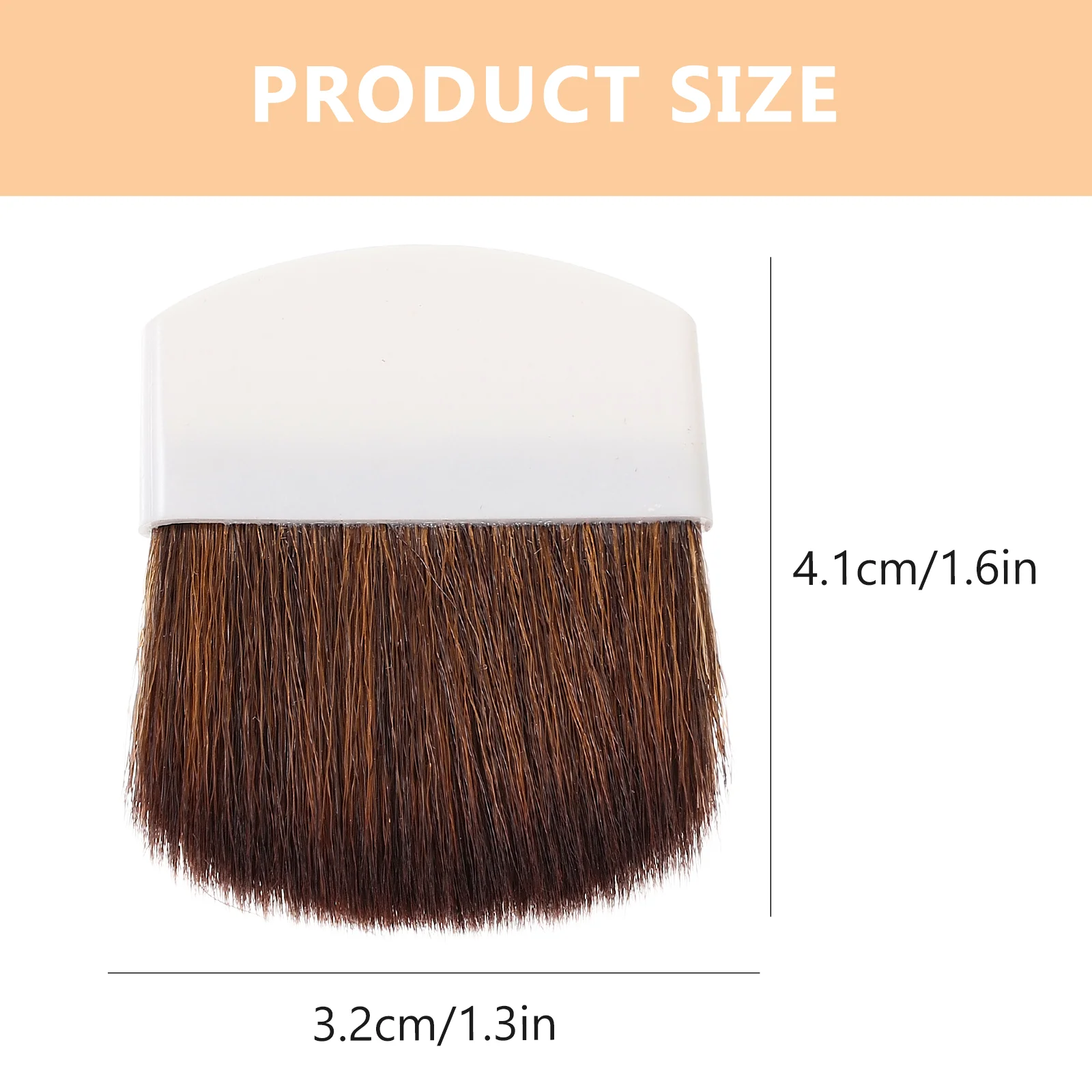 4 Pcs Semi-circular Square Flake Flat Powder Brush Blush Mini Makeup 4pcs (black Handle Brown Hair) for Loose Face