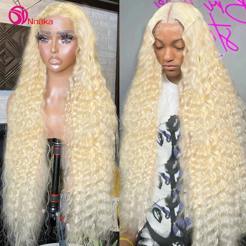 13x4 curly lace front human hair wig 613 blonde water wave human hair wigs for woman 13x6 hd lace frontal wig sale clearance