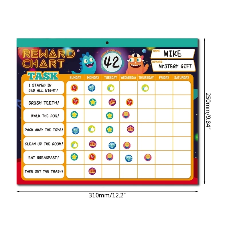 Reward Chart Encourages Good Behaviour with 2328 Stickers