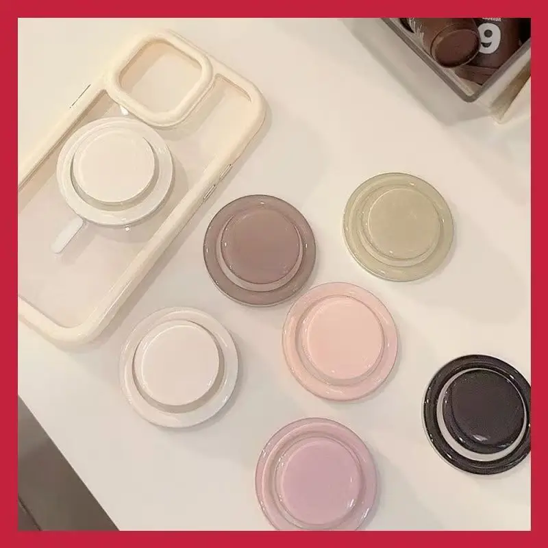 

1PCS Magnetic Folding Mobile Phone Grip Holder Socket Pocket Fresh Simple Scalable Folding Ring Holder with Powerful Adsorption