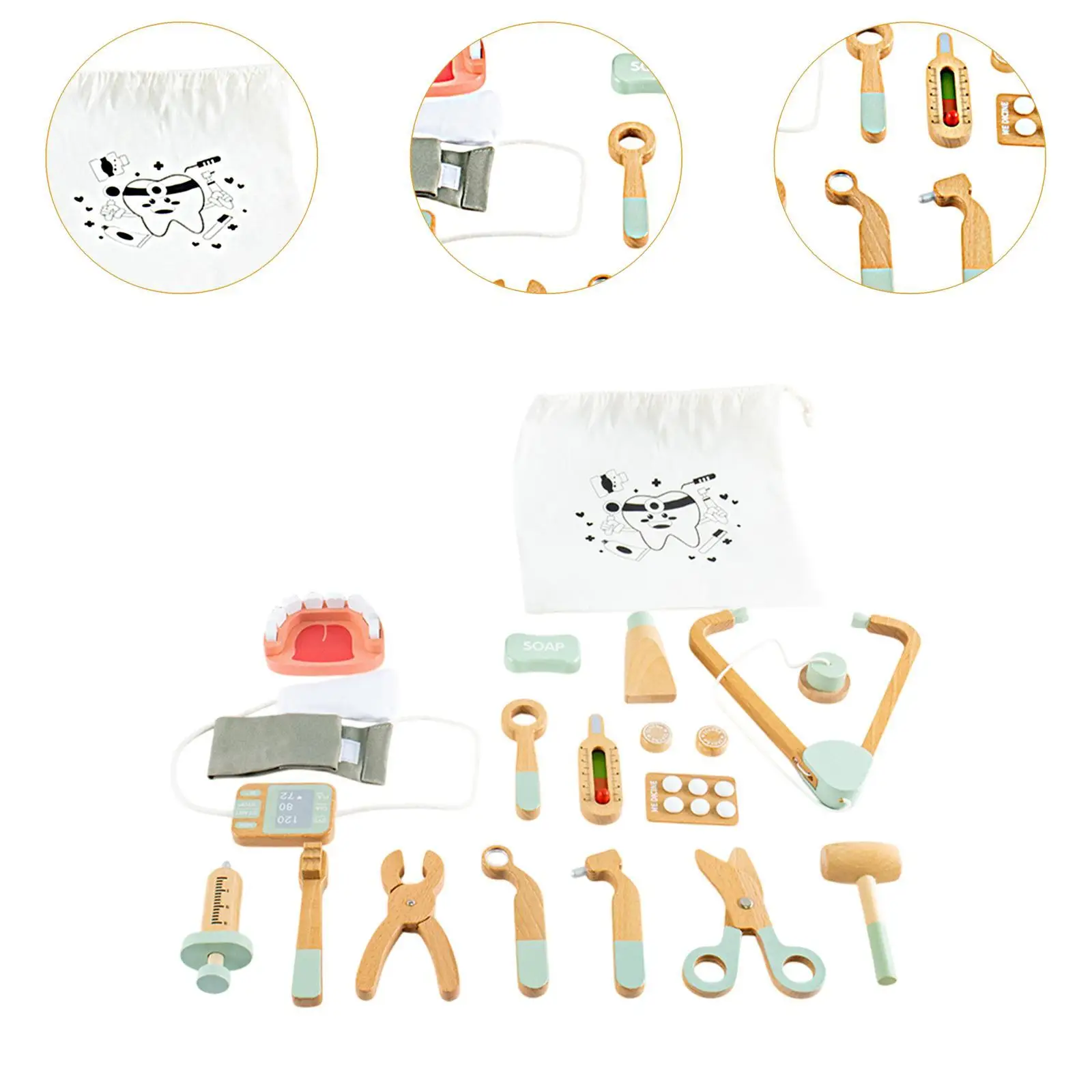 مجموعة أدوات الطبيب المكونة من 17 قطعة للأطفال الصغار مجموعة ألعاب الطبيب ألعاب تعلم حقيبة طبيب واقعية للأطفال الصغار من سن 3 4 5