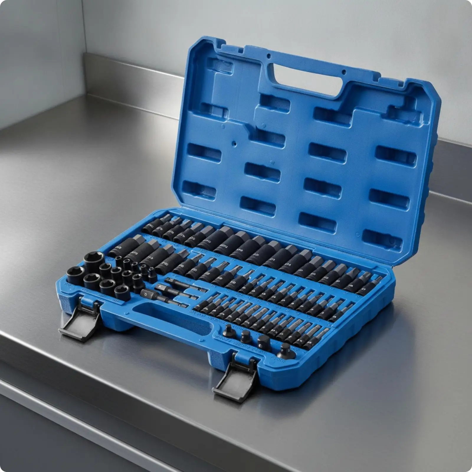 Socket Set with Screw Driver Bits and Hex Star Sockets in Molded Case for Office Assembly and Everyday Repair Tasks