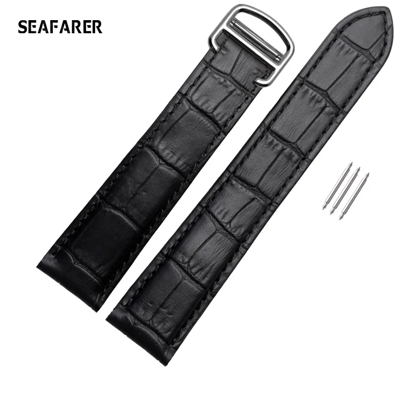 18mm 20mm 22mm Leather Strap for Omega Watch Speed Seamaster Band Straps Men Deployant Clasp Black Brown Watchband Bracelet Belt