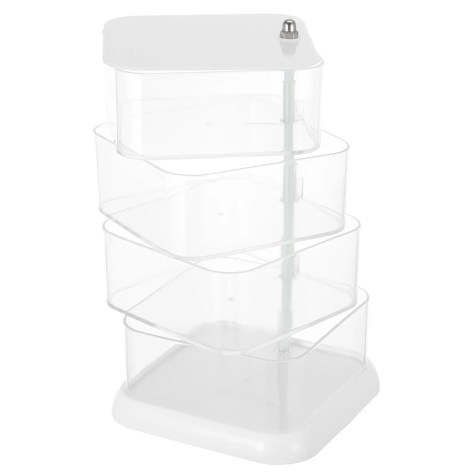 

Прозрачная вращающаяся шкатулка-органайзер для украшений для девочек, многослойный прозрачный футляр для хранения и демонстрации, подставка для серег, ожерелий и браслетов