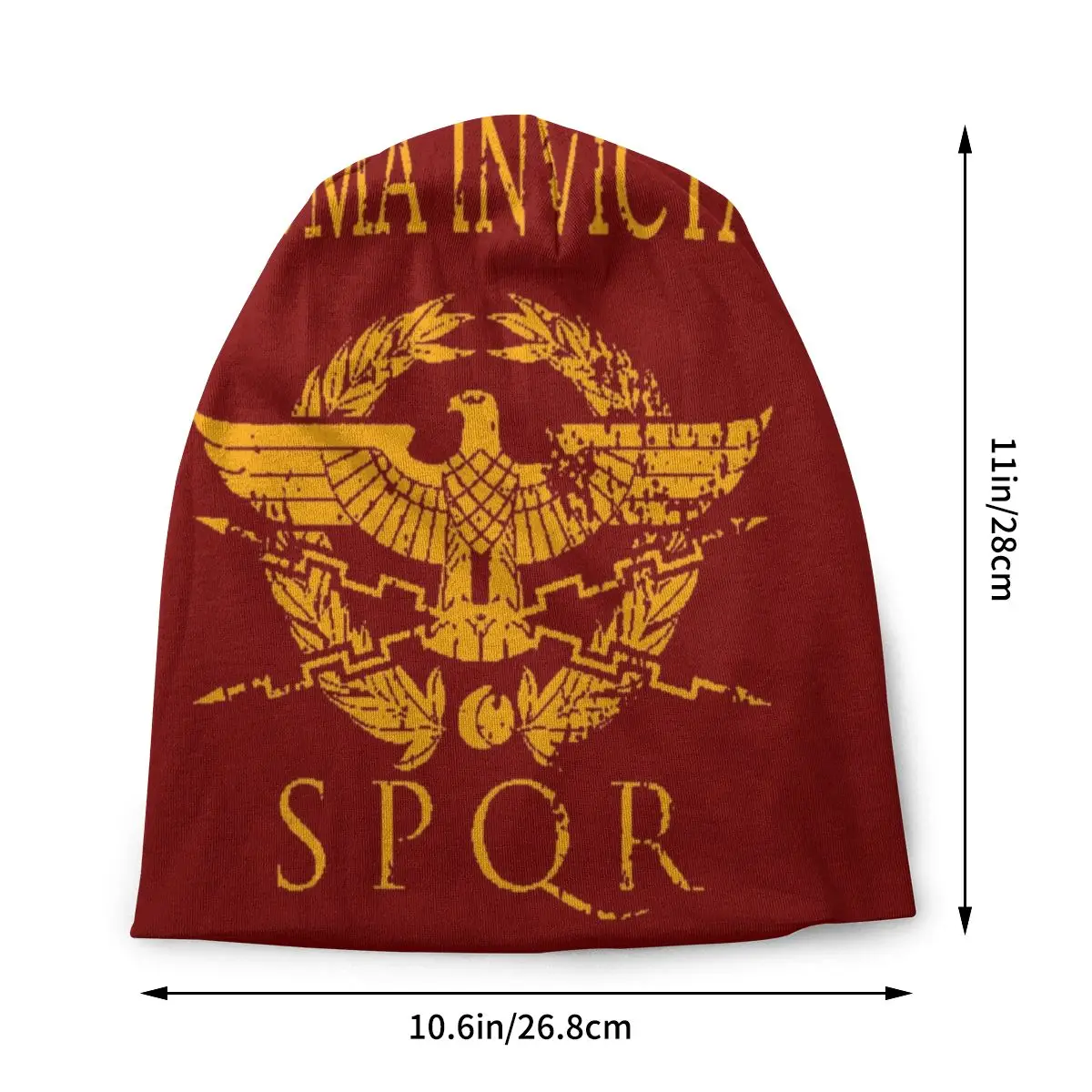 Custom Vintage Gold Roman Empire Eagle Bonnet Femme Hip Hop Knitting Hat For  Autumn Winter Warm Rome SPQR Emblem Beanies Caps