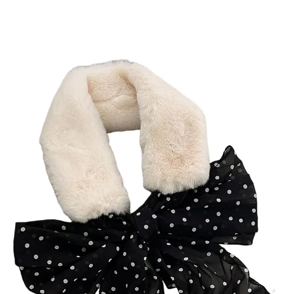 Women's Faux Fur Collar Scarf Winter Furry Self Tie Scarf Cold Weather Neck Warmer Wrap For Ladies Daily Wear Date Bufanda