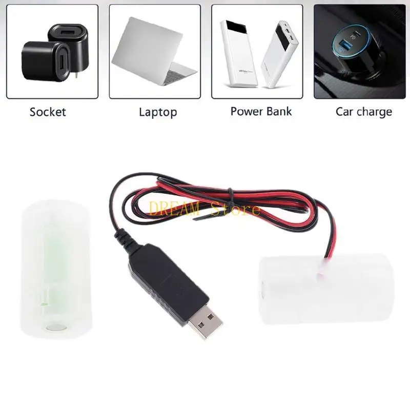 USB LR20 D Battery Cable Can Replace 1-4pcs D Battery 1.5V 3V 4.5V 6V for Water Heater Replacement Part best sale