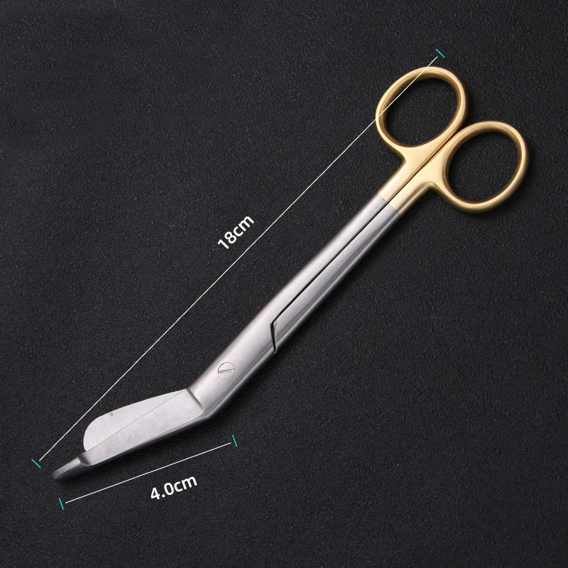 Stainless steel plastic surgery tools straight elbow round head ophthalmic tissue scissors gauze scissors