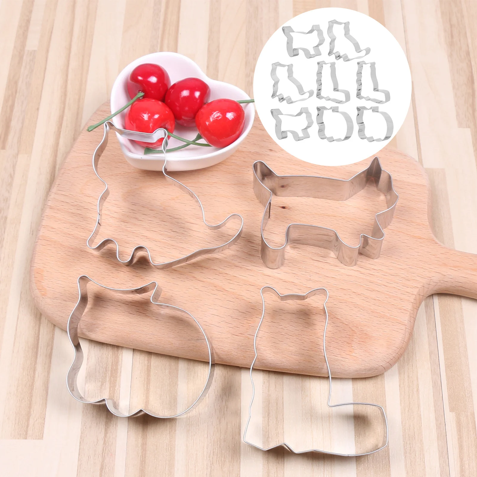 

8Pcs Cat Biscuit Mold Stainless Steel Cookie Cutter DIY Cake Chocolate Candy Baking Mold Festival Supplies Cookie Cutter