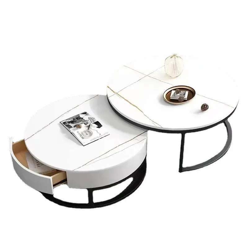 

Round coffee table rock slab coffee table corner table wholesale Nordic household small apartment modern simple light luxury rou