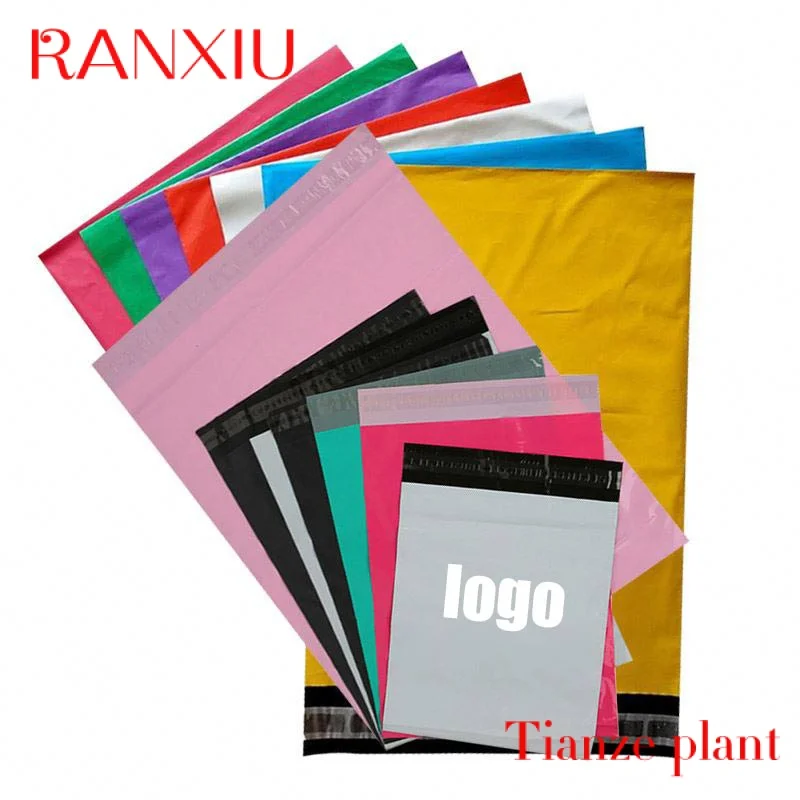 Custom In Stock 25*35cm 9.8x13.8in White Polymailer Mailing Bags Pink Poly Mailer Custom Logo Mail Courier Envelope Bag Plastic