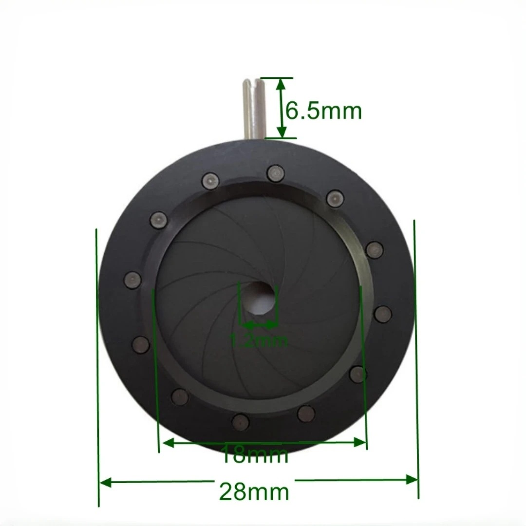 1.2-18mm Mechanical Diaphragm Continuously Variable Iris Integrated Aperture Stop Microscope Camera Laser Optical Light Module