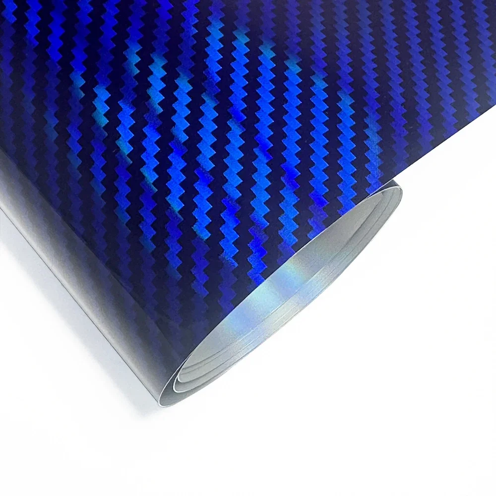 High Gloss Laser Blue Carbon Fiber Vinyl Film  Motorcycle Body Stickers Rainbow Car Film Covers Accessories Wrap Foil Sticker