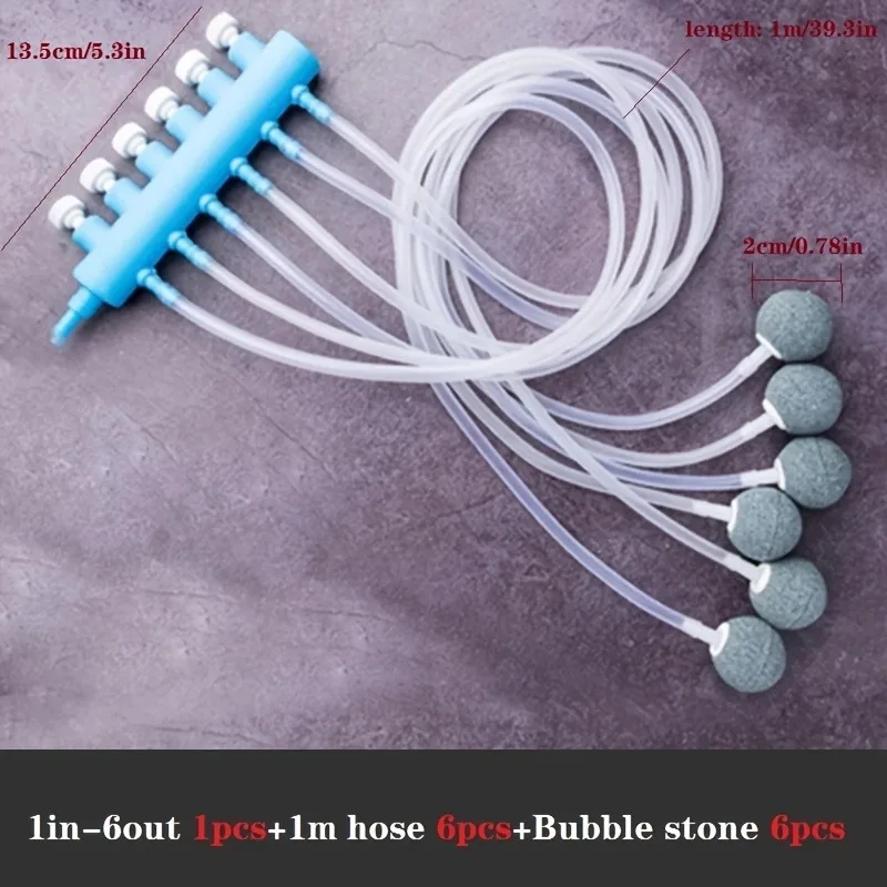 Aquarium Air Flow Control Valve Kit - Oxygen Pump Diverter with Hose Joint for Fish Tank Aeration, Durable ABS Material