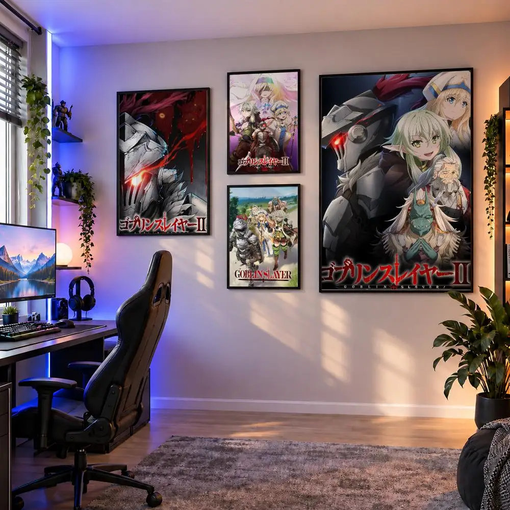 Anime Goblin Slayer High Elf Archer Poster Wall Art PP Waterproof HD Self Adhesive Modern Home Decor Living Room Apartment Gift