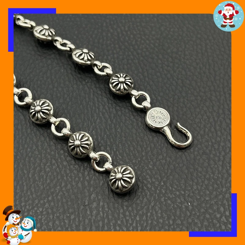 High-end Retro Cross Flower Ball Bracelet, Domineering Trendy Brand for Men and Women, Niche Cross Bracelet, Classic Domineering