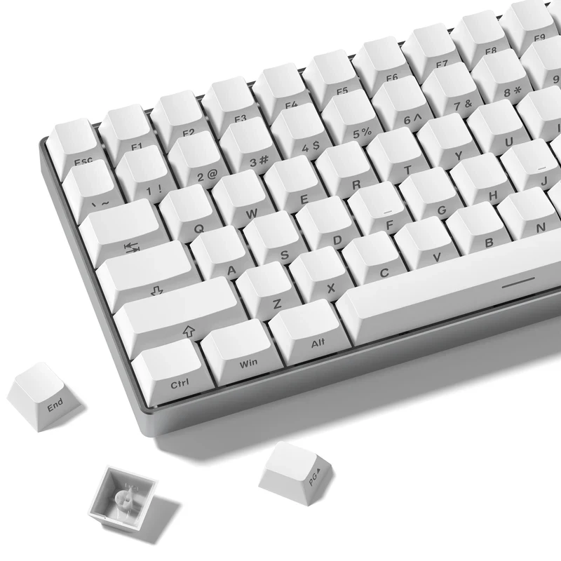 134 Key White Side Printed Shine Through Keycaps Cherry/OEM Profile Double Shot PBT Keycaps for MX Switches Mechanical Keyboards