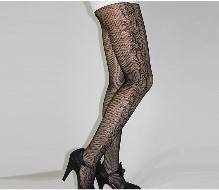 Mode Damen Dame Mädchen schwarz sexy Netz Netz muster Jacquard Strümpfe Strumpfhosen Strumpfhosen Schädel Frau 1 stücke dww37