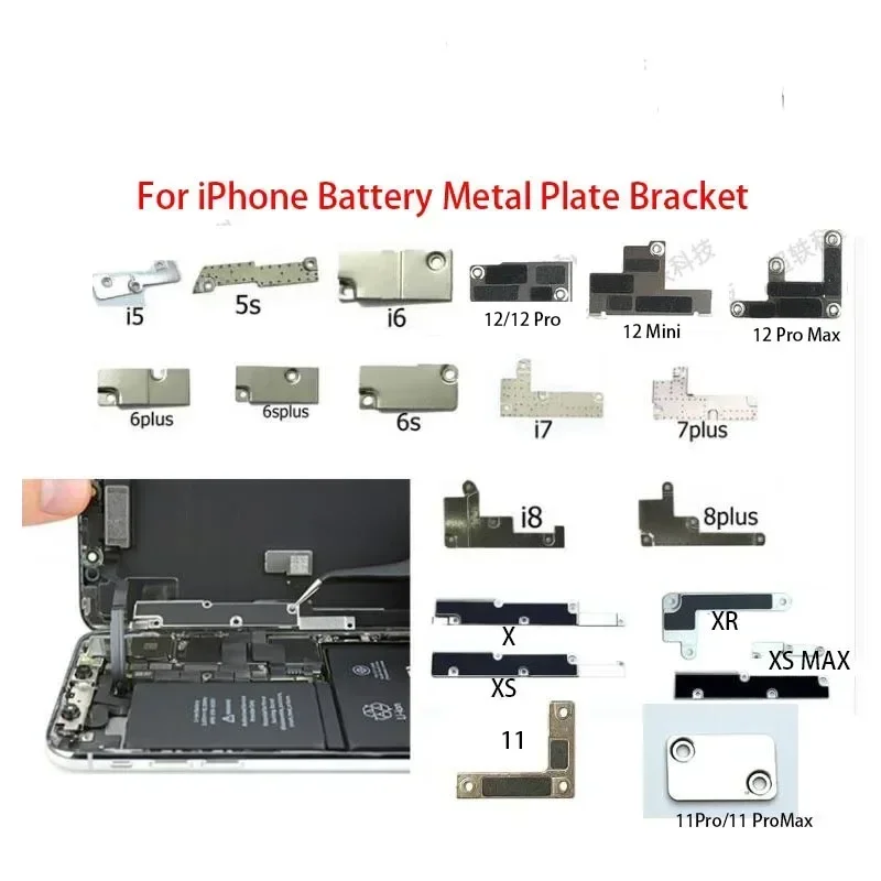 Battery Power Connector Shield Plate Cover For iPhone 6 6S 7 8 Plus 11 Pro X XR XS Max Inner Metal Bracket Clip Holder