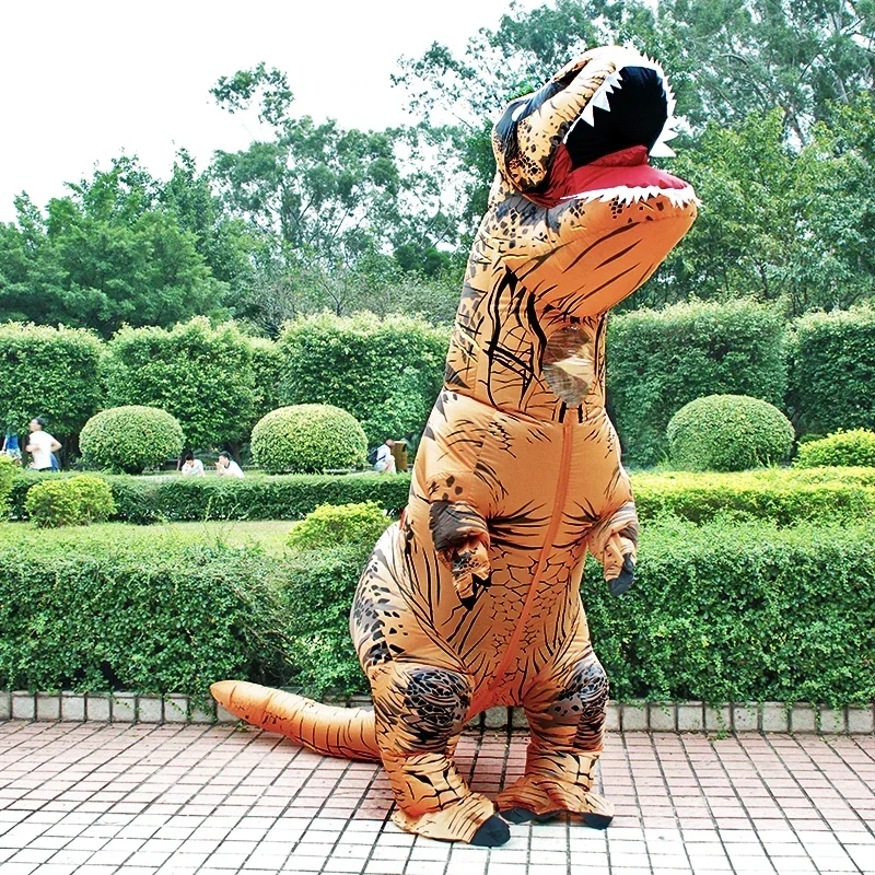 Hot T-REX Dinosaur Inflatable Party Cosplay Costumes Fancy Mascot Anime Halloween Costume For Adult Kids Dino Cartoo MN3