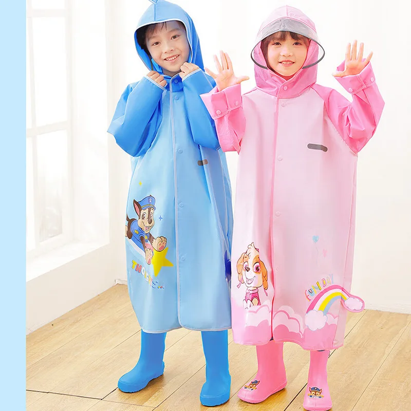 Originale Paw Patrol Chase Skye Cartoon per bambini Impermeabile Abbigliamento antipioggia per esterni Poncho per bambini Merci Zaino per studenti