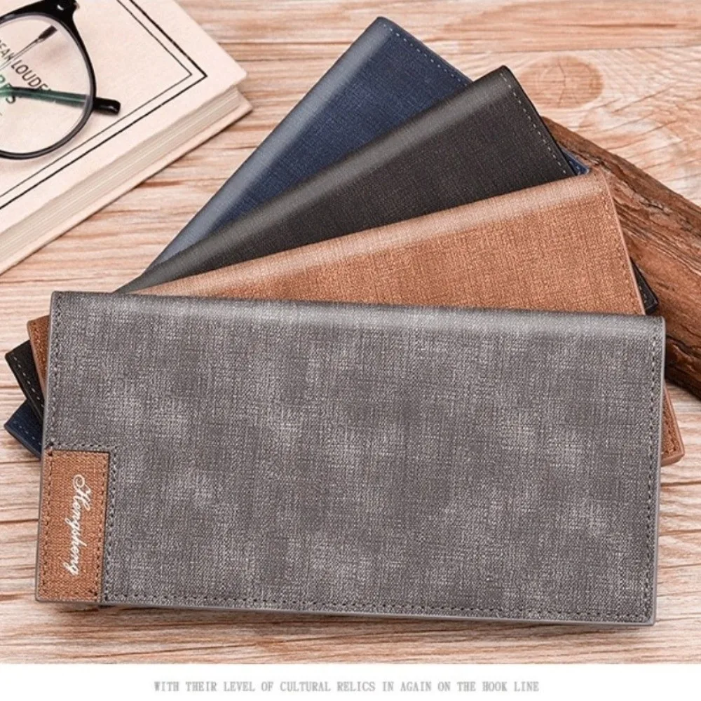 Elegant Male Long Zipper Wallet Large Capacity England Style Business Clutch Bag Multi Card Slot Anti Theft ID Card Holder