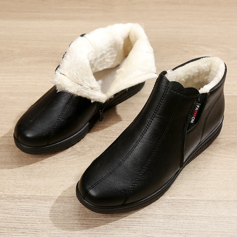 Stivali da donna 2022 inverno nuovi stivaletti in pelle da donna Slip On comodi morbidi tenere in caldo scarpe da donna stivali da neve da donna